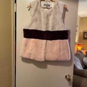 Marc New York Faux Fur color block vest